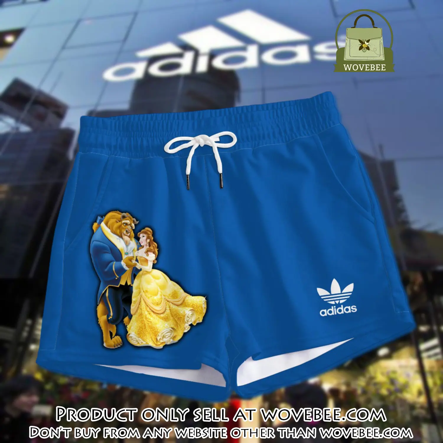 Premium beauty and the beast in adidas women shorts lady beach shorts wms1077 wvb1414022